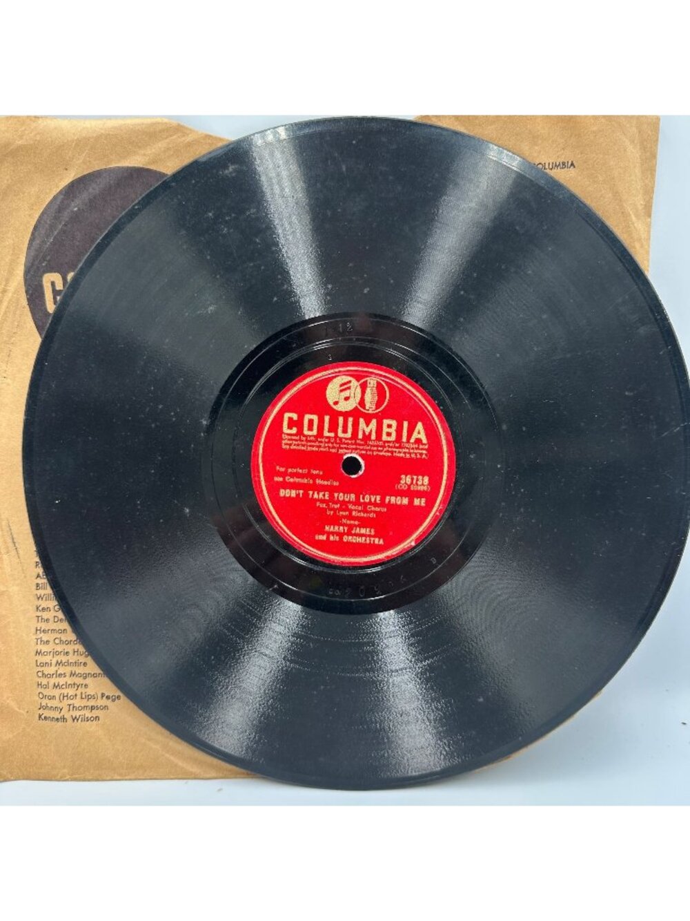 Harry James & His Orchestra Featuring Frank Sinatra 78 RPM Vinyl Columbia 36738